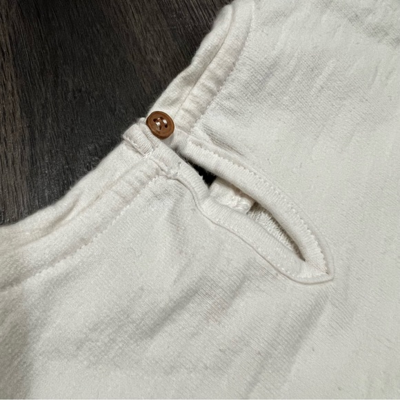 Zara Cream Ivory Ruffled Long Sleeve Shirt Sweater - Picture 5 of 6